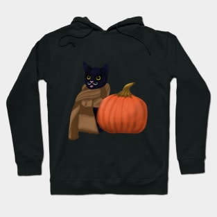 black cat and pumpkin Hoodie